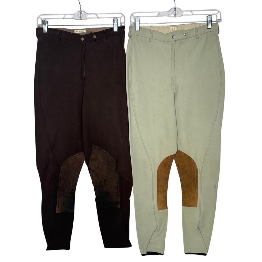 Vintage 1980s Harry Hall London Riding Breeches 28L Leather Patch Set 28L - Picture 2 of 14
